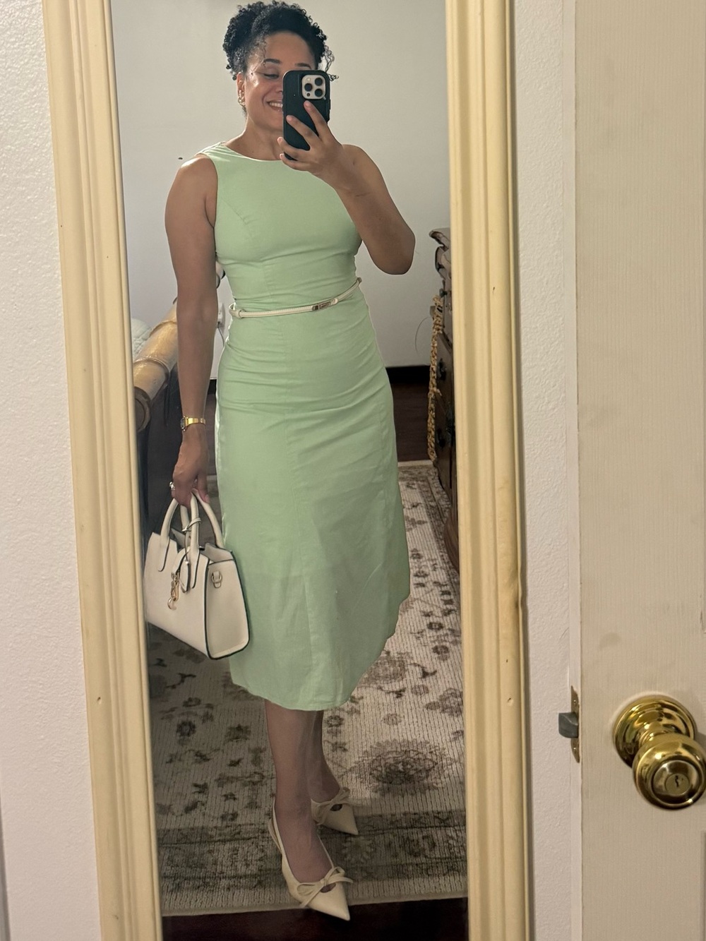 Sleeveless Mint Green Sheath Dress -Small